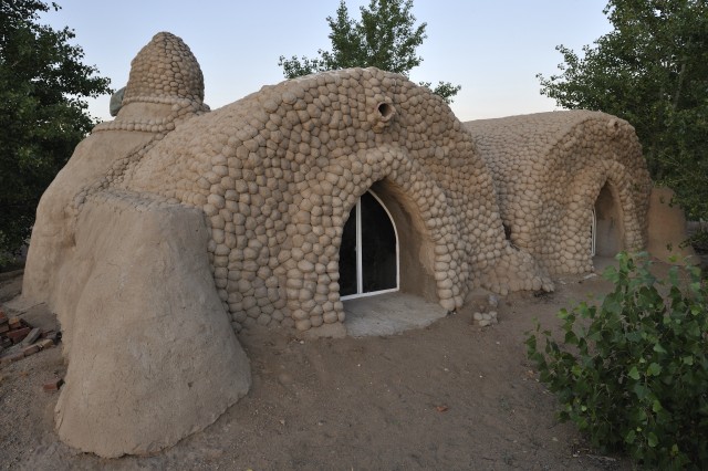 finished Superadobe house exterior